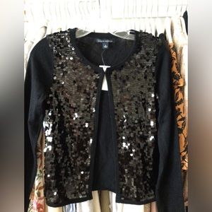 NWT Banana Republic sequined lightweight sweater size small black